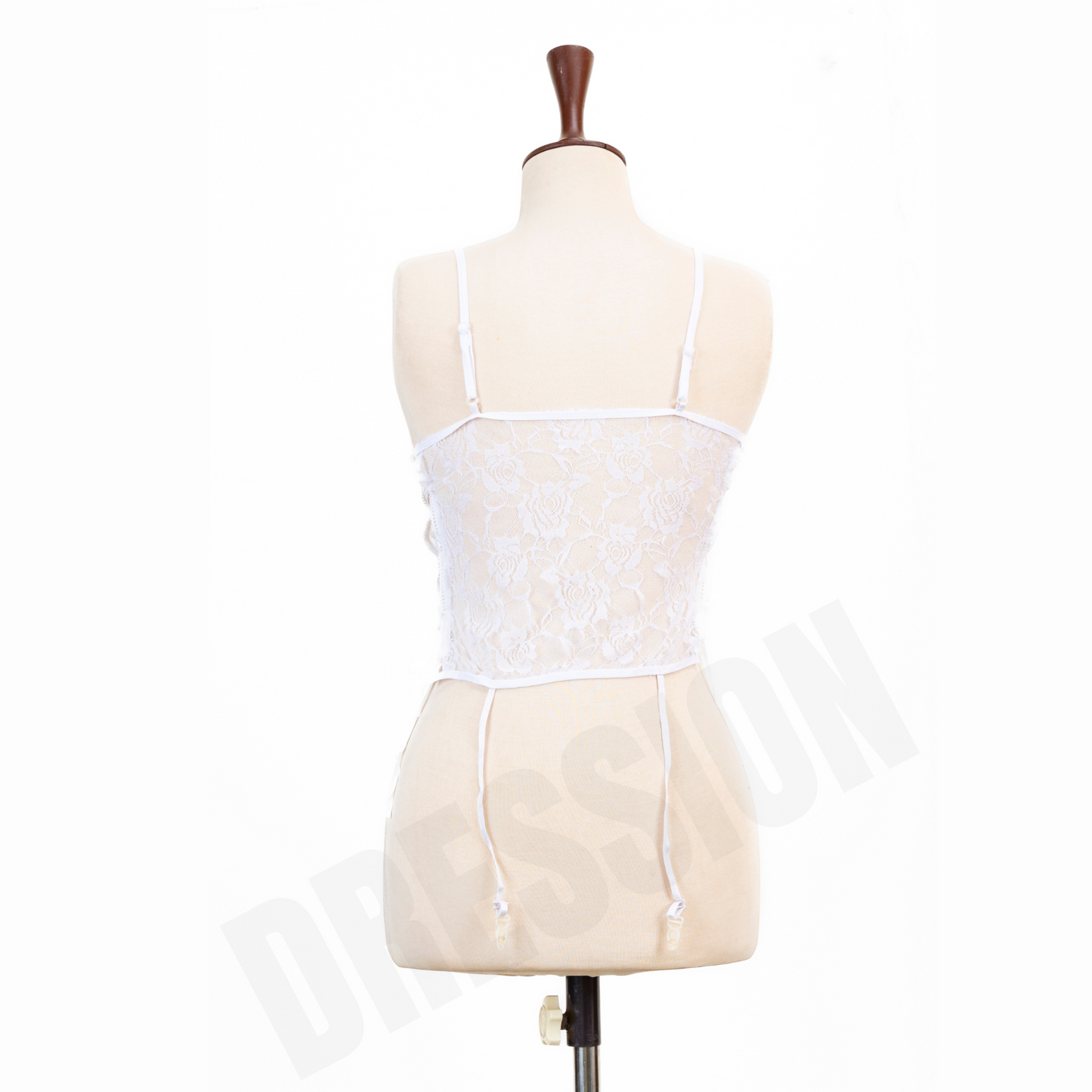 2PCs White Net Garter Set for Women