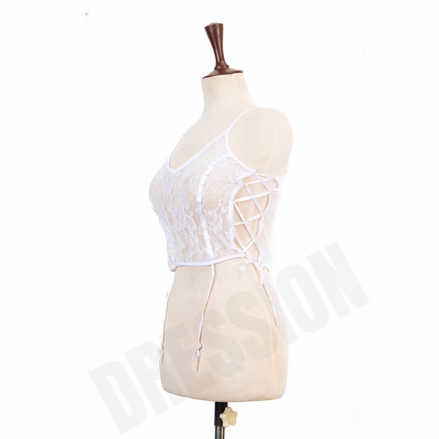 2PCs White Net Garter Set for Women