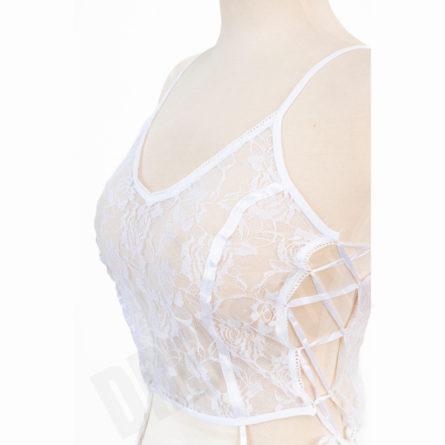 2PCs White Net Garter Set for Women