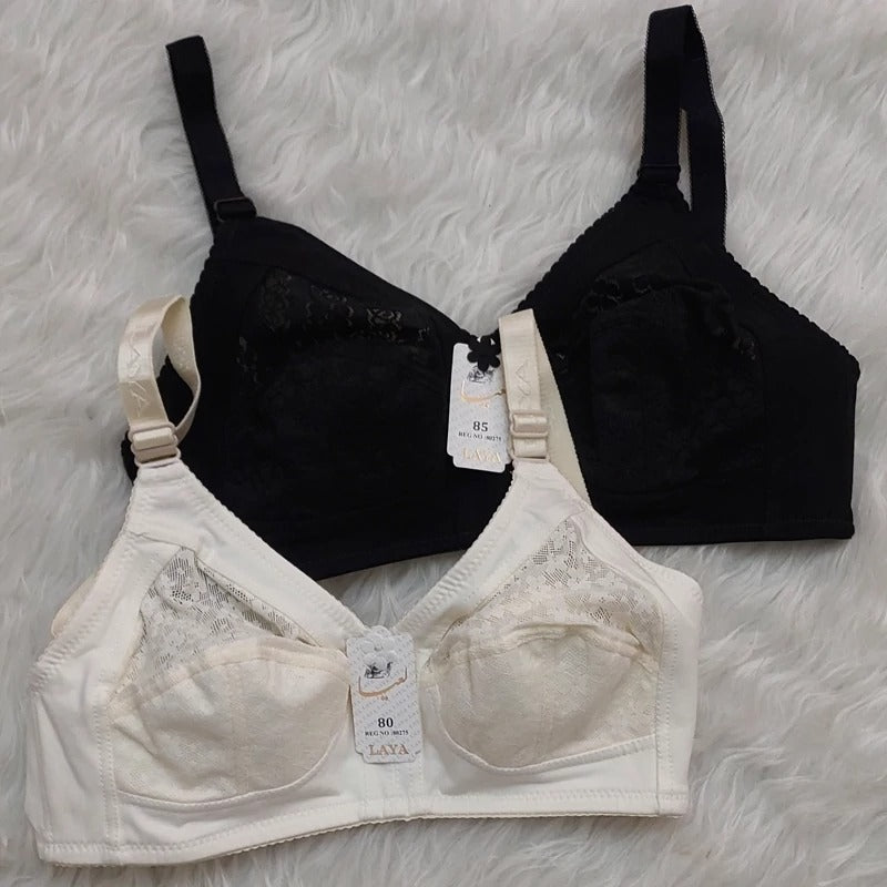 Hozery Soft Cotton  Half Net Bra
