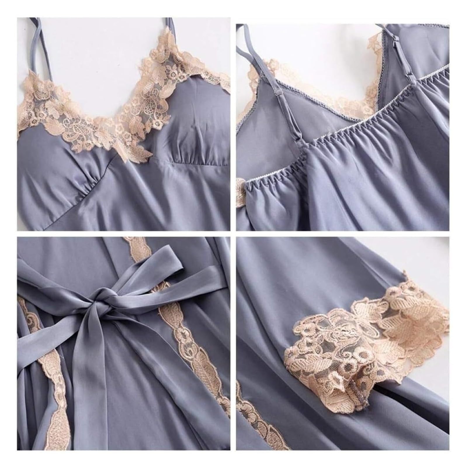 5PCS Silk Pajama Set