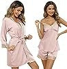 5PCS Silk Pajama Set