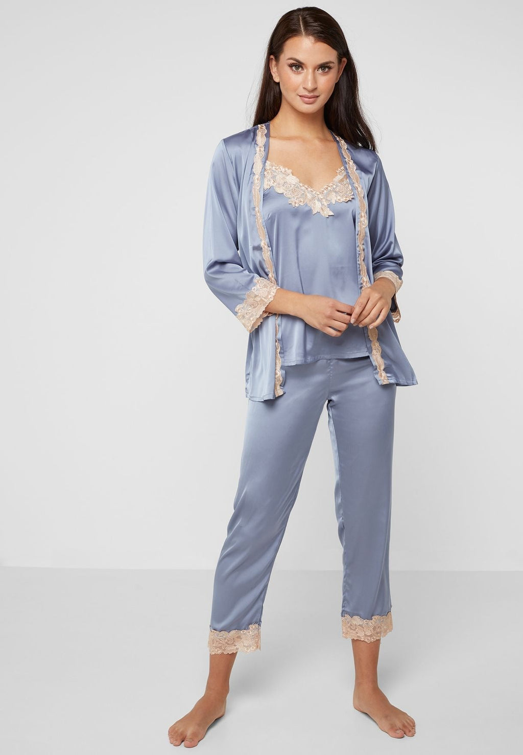 5PCS Silk Pajama Set