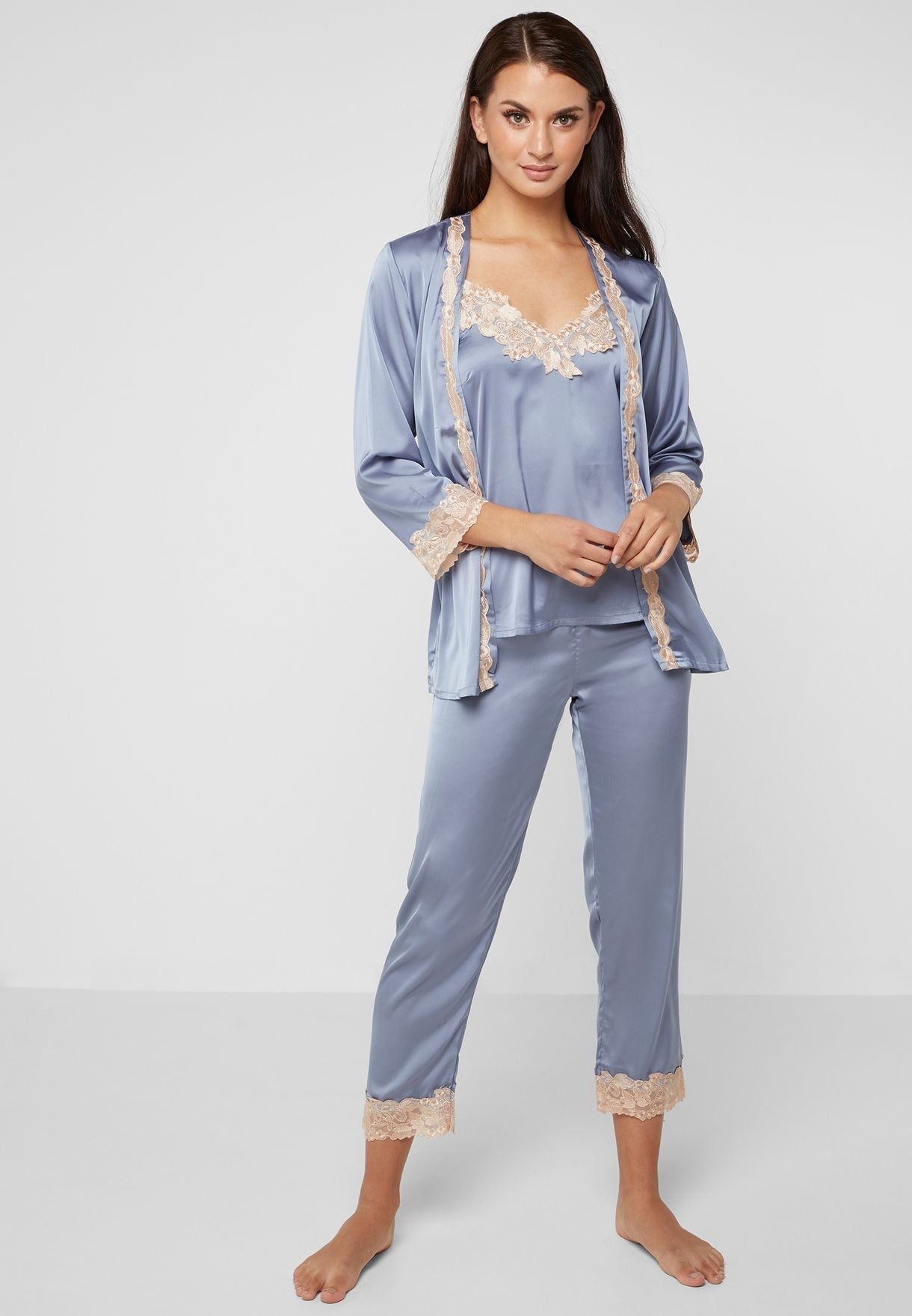 5PCS Silk Pajama Set