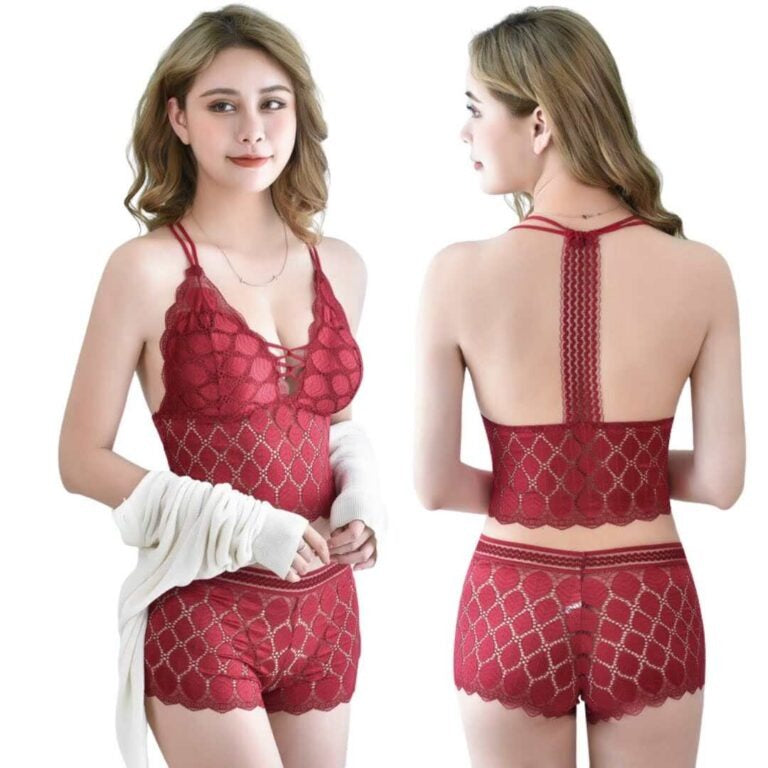 Leaf Style Padded Bra Set