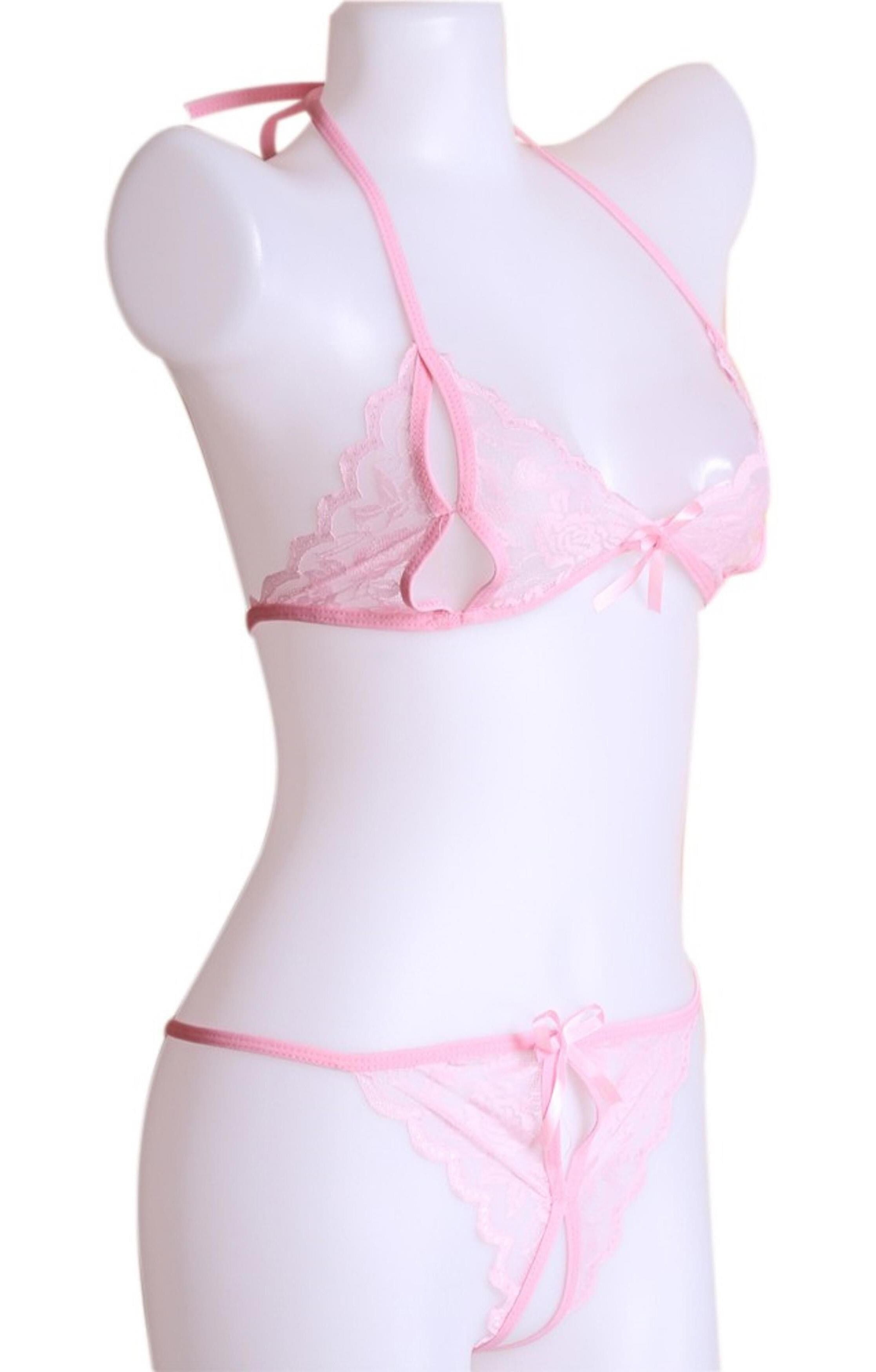 Net Lace Flower Bra set