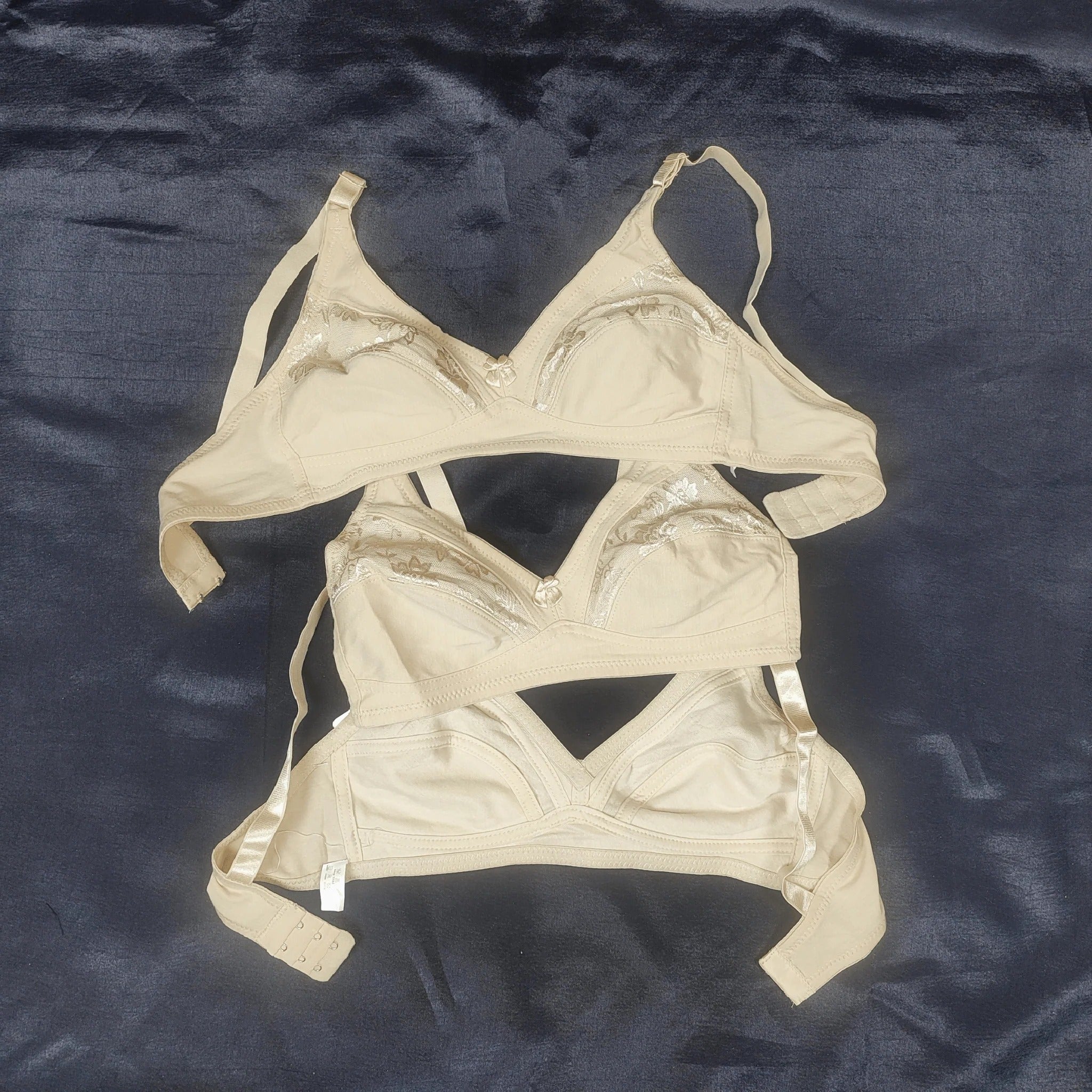 Hozery Soft Cotton  Half Net Bra